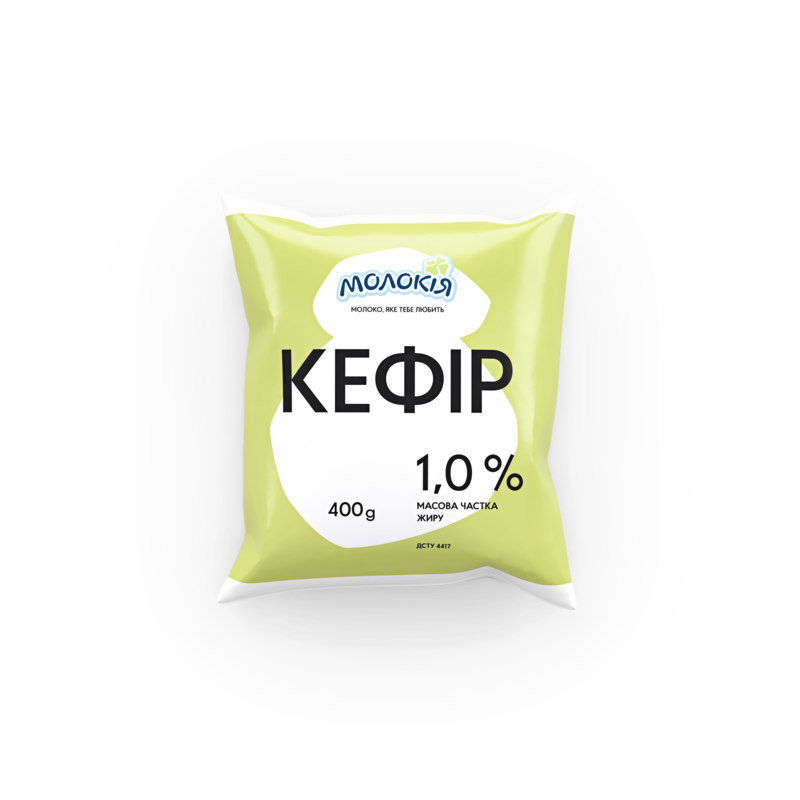 Кефір МОЛОКІЯ 1%, 400г, плівка поліетиленова